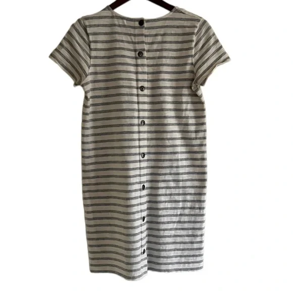 Madewell Button Back Striped T-Shirt Dress Small - Picture 4 of 8